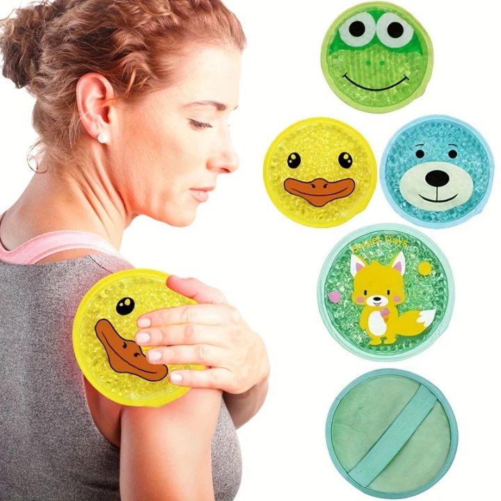 Cartoon pattern hot compress and cold compress gel bag, reusable physical cooling cold compress ice bag