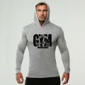 Men’s Running T-shirts Spring Autumn Bodybuilding Hoodies Cotton Breathable Fitness Workout Hooded Clothing Gym Sports Muscle. 