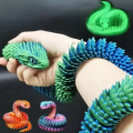 3D Printed Snake Movable Joint Fidget Toy Figurine Simulation Snake Office Desktop Ornament s Crafts Figurines Miniatures. 