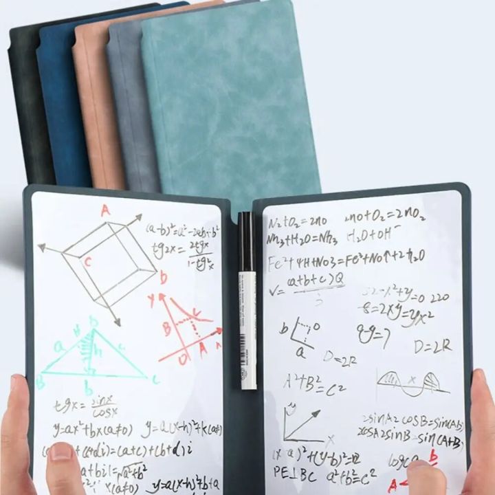1%20Pcs%20Reusable%20Whiteboard%20Notebook%20Set%20With%20Whiteboard%20Pen%20Erasing%20Cloth%20Leather%20Memo%20Pad%20Weekly%20Planner%20Portable%20Stylish%20Office%20-%20Image%203