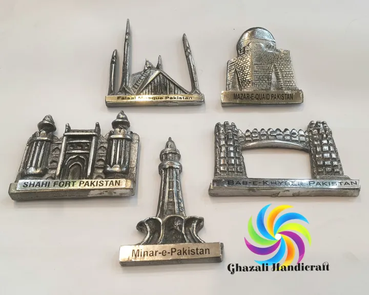 Fridge%20Magnets%20metalic%20set%20of%205%20Pakistani%20Monuments%20-%20Image%203