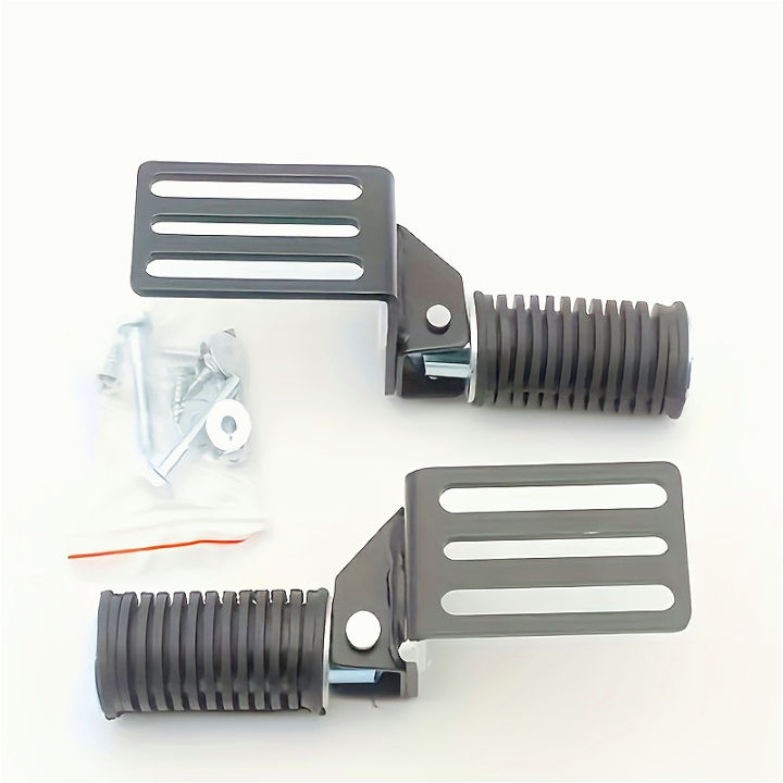 2pcs Foldable Metal Motorcycle Foot Pegs - Comfortable Street Cruise Pedals for Enhanced Riding Experience