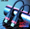 USLION 5A 100W 2M USB Type C to USB C Cable PD Fast Charge Data Cable for Samsung Xiaomi Macbook iPad QC4.0 Fast Charging Wire Cord. 
