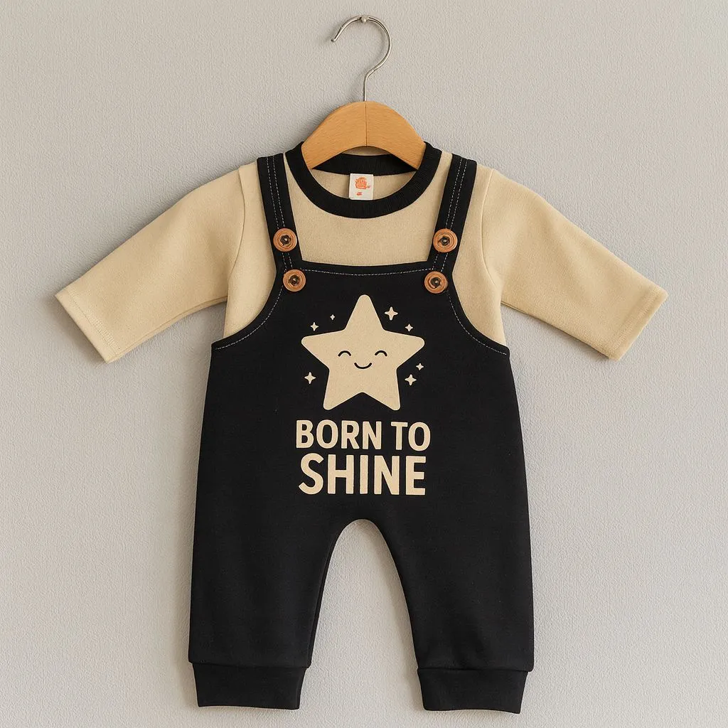 Born To Shine Fleece Dungaree Set