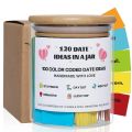 100 Date Ideas In A Jar Color Coded Date Ideas Budget-friendly Date Jar Anniversary Gifts Valentine's Day gift for couples. 
