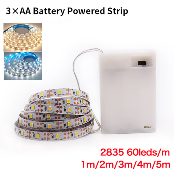 3AA Battery Power USB 5V Led Strip Light 2835 SMD 1M 2M 3M 4M 5M 50cm ...