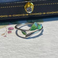 Green Enamel Leaf Ring Adjustable Oil Drop Open Ring Women's Ring for Ladies Personality Daily Holiday Party Jewelry Accessories. 