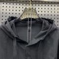 Summer Thin Breathable Sunscreen Men Hooded Short Sleeve Top And Shorts Two Piece Set  Hoodie Suits Casual Loose Outfits Outwear. 