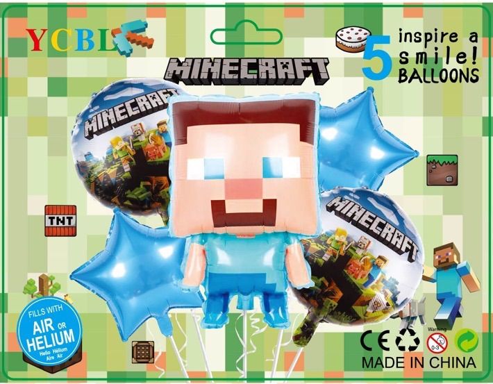#5pcs MineCraft foil balloons set.