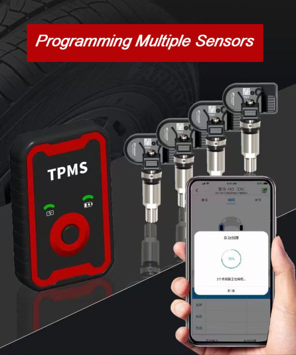 Programable TPMS Sensors 2 in 1 433MHz+315MHz Support Programing with ...