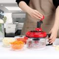 Green Star Quick Hand Mixer/Blender, Onion Chopper Food Chopper - Hand Crank Food Processor With Egg Separator For Chopping Peppers, Vegetables, Nuts, Fruits, Salads, Red Manual chopper/Mixer Blender. 