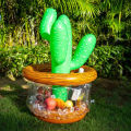 Inflatable Cactus Potted Plant Pool Float - Tropical Style Decor for Pool & Party, Easy to Inflate & Durable PVC Material. 