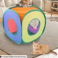 Fun Cat Tunnels Inside Foldable Cube Cat Tent Kitten Toy Tent House Interesting Pet Tunnel Toy Small Dog Playing Training. 