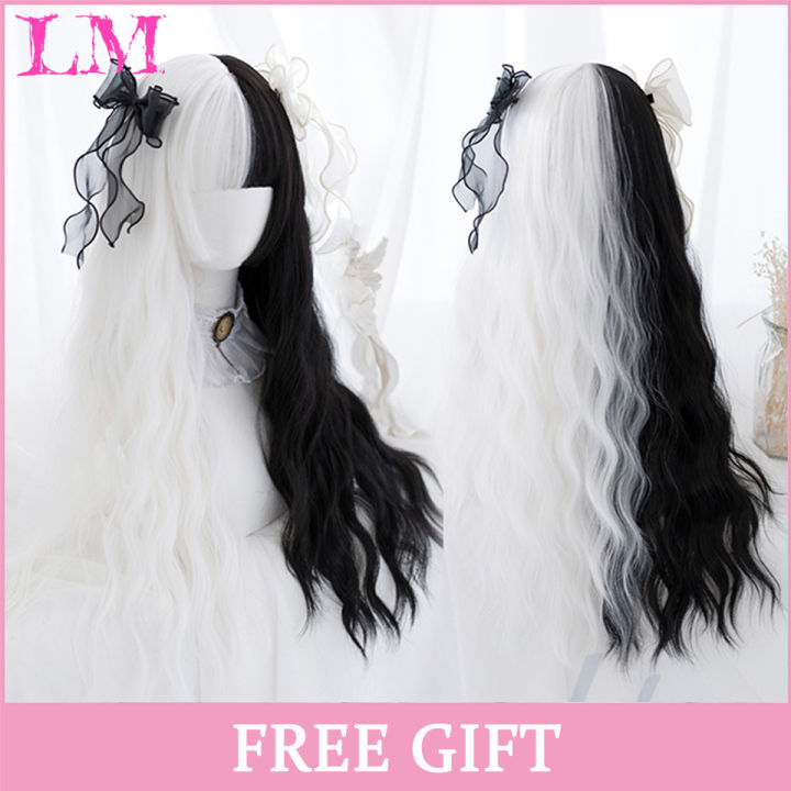 LM%20Long%20White%20Black%20Water%20Wave%20Wig%20with%20Bangs%20Cosplay%20Silky%20Wig%20for%20Women%20Daily%20Party%20Natural%20Soft%20Synthetic%20Hair%20Heat%20Resistant%20-%20Image%207