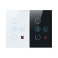 LiwoKit Tuya Wifi Five-Speed Fan Light Switch Thyristor Speed Adjustment Touch Panel Switch Remote Control. 