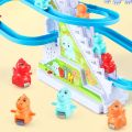 3PCS Racing Car Train Toy Duck/Pig/Dinosaur/Penguin Climb Stairs Toy Stair Climbing Toy for Kids 3 Years Old and Up. 