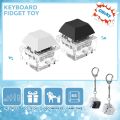 Keyboard Fidget Toys, Keyboard Fidget Keychain Decompression Toys Keyjcap Clicker Fidget Toy Stress Relief Fingertip Gadget. 