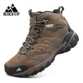 HIKEUP Brand Professional Outdoor Hiking Boot Genuine Leather Trekking Mountain Sneakers Camping Men Shoes Tactical Hunting Boot. 
