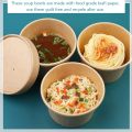 25/50 Pack 235ml/8oz Paper Soup Containers with Lids Disposable Food Containers Kraft Ice Cream Bowls Soup Cup Ice Cream Cups.
