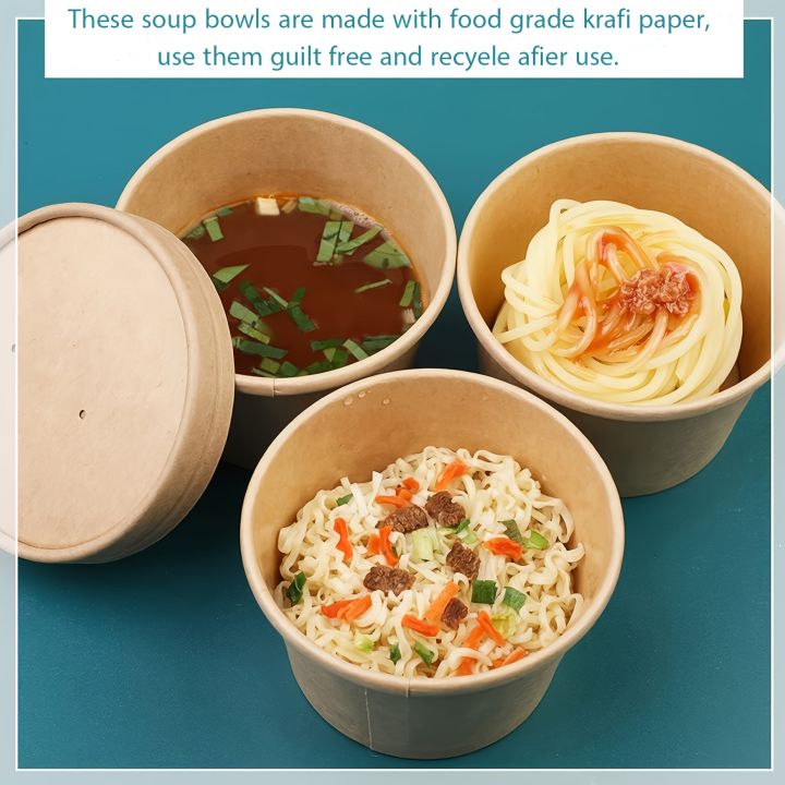 25/50%20Pack%20235ml/8oz%20Paper%20Soup%20Containers%20with%20Lids%20Disposable%20Food%20Containers%20Kraft%20Ice%20Cream%20Bowls%20Soup%20Cup%20Ice%20Cream%20Cups%20-%20Image%206