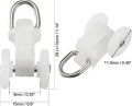 20 pcs Curtain Track Plastic Twin Wheeled Carriers Drapery Rail Sliding Glider for Window Shower Curtain Tracks 12mm Wheel /curtain railing bar runners. 
