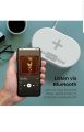 i-box Bedside Radio Alarm Clock with USB Charger, Bluetooth Speaker, QI Wireless Charging, Dual Alarm Dimmable LED Display (White). 