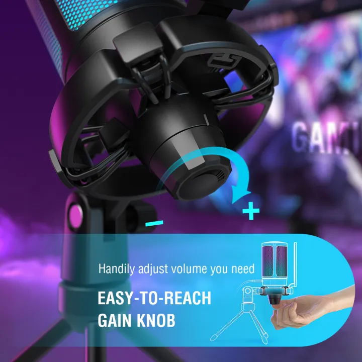 FIFINE%20USB%20Condenser%20Gaming%20Microphone,%20for%20PC%20PS4%20PS5%20MAC%20with%20Pop%20Filter%20Shock%20Mount&Gain%20Control%20for%20Podcasts%20,Ampligame%20A6V%20-%20Image%204