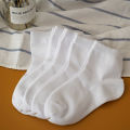 5-Pack Kids Socks Cotton Blend,Crew Socks for Boys and Girls, Comfy Breathable, Solid Color, School White Children Socks. 