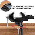 Multi Functional Heavy Table Clamp Mini Aluminum Bench Vise Jaw Anti Slip Versatile Vice Jaws Tool 360 Degree Swivel Cast Iron. 