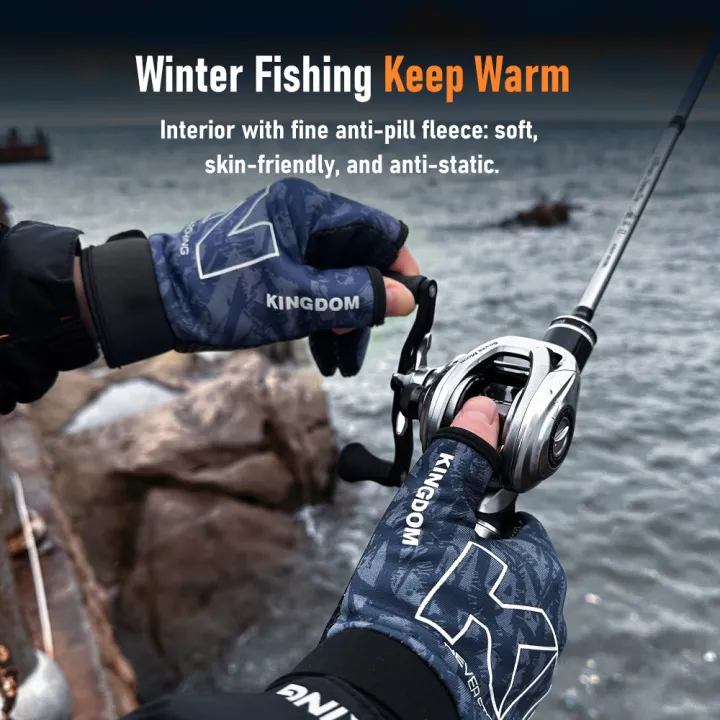 Kingdom%20Winter%20Fishing%20Gloves%20L%20XL%20XXL%20Outdoor%203-Finger%20Cut%20Men'S%20And%20Women'S%20Non-Slip%20Cycling%20Running%20Sports%20Fishing%20Apparel%20-%20Image%203
