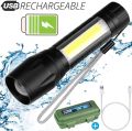 USB Rechargeable LED Tactical Powerful Mini Zoomable Torchlight. 