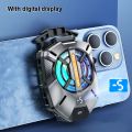 FS09 Mobile Phone Cooler- Portable 2 Gear -Blue Backlight -LED Temperature Display Cellphone Cooling Fan Smartphone Semiconductor Radiator for Gaming/Live/ Vlog, Support all Smartphones. 