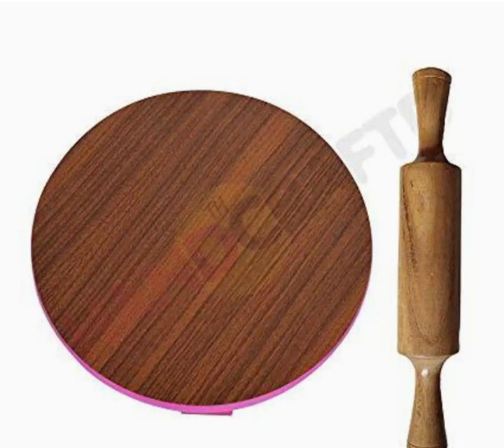 Rolling Pin and Dish Wooden Roti Maker Stand and Rolling Pin
