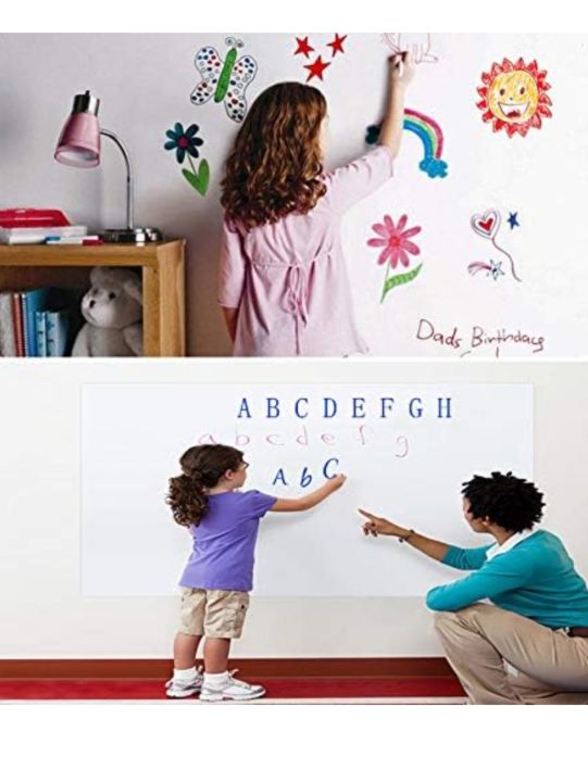 Dry%20Erase%20Whiteboard%20Sticker%20Wall%20Decal,Self-Adhesive%20White%20Board%20Sticker%20Vinyl%20Peel%20and%20Stick%20Paper%20for%20School,%20Office,%20Home,%20Kids%20Drawing%20with%201%20Marker%2078.7%20X%2017.5%20inch%20-%20Image%205