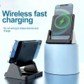 Wireless Charger Pad Stand Desktop Ultra-thin Mobile Phone Fast Charging Dock Station For iPhone 15 14 13 12 Samsung Xiaomi. 