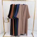 Muslim Open Front Abaya Long Sleeve Ramadan Maxi Length Dress Women's Clothing Cardigan Abayas Wearout Kaftans Women Jilbabs. 