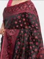 Latest Collection With Gorgeous Design Fashionable Red Color Half Silk Jamdani Saree for woman.