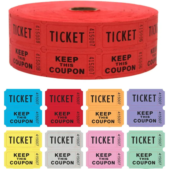 ‌Colorful Tearable Admission Tickets Bulk 500pcs Roll Event Vouchers ...