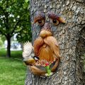 Tree Face Decor Bird Feeder Outdoor,Eyes Glow in Dark Fun Old Man Tree Hugger Sculpture Yard Art Garden Lawn Ornament Decoration. 