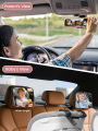 Certified Shatterproof Baby Car Mirror, Crash-Tested with Panoramic HD View for Rear-Facing Infant Safety.