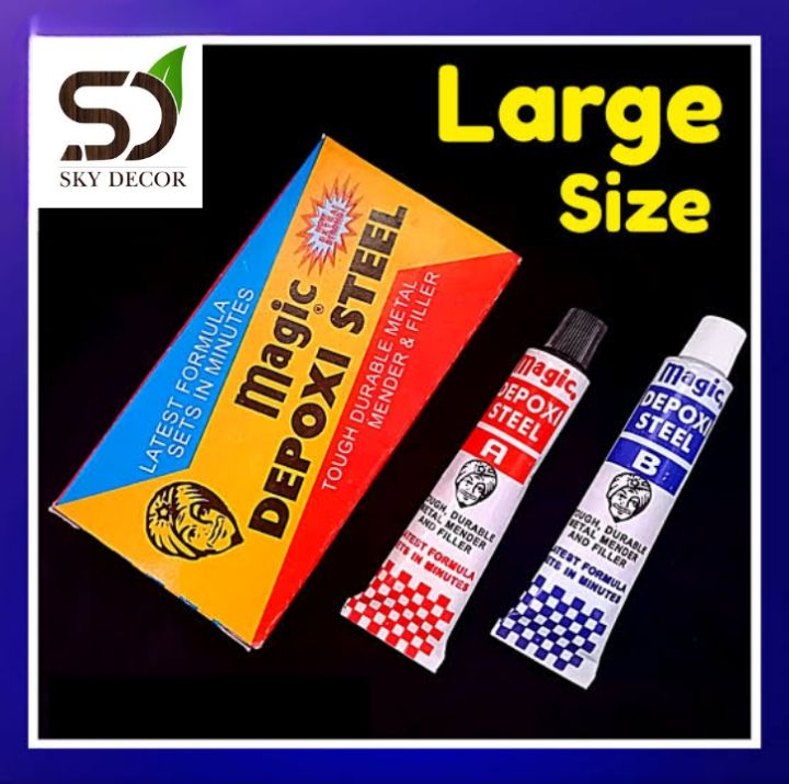 Magic Epoxy Steel, metal repair epoxy, two-part steel adhesive, strong bonding epoxy, quick fix metal glue Pakistan, waterproof epoxy resin, industrial repair adhesive, durable epoxy putty, multipurpose metal filler, Magic Steel epoxy original