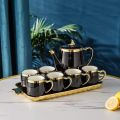 Fancy Coffee set bone china gold plated colored. 