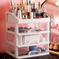23.3cm wide 3 layer cosmetic display stand makeup organizer storage box with drawer-friendly. 