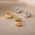 Zircon Star Hoop Earrings for Women Stainless Steel Gold Color Round Huggie Earrings 2023 Trend Wedding Jewelry pendientes mujer. 