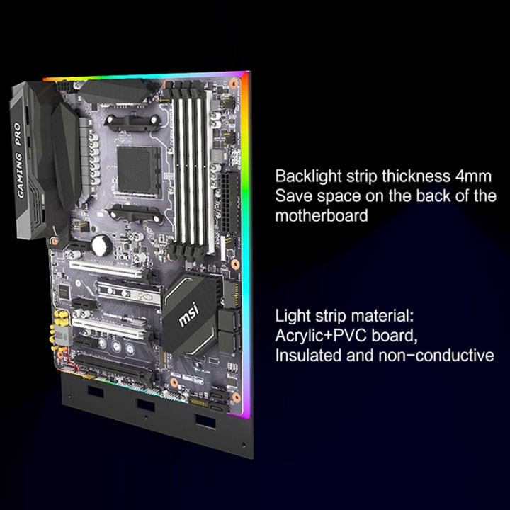 Desktop Computer Motherboard Backlight Panel, 5V ARGB LED Strip Strip ...
