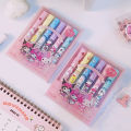 6Pcs Sanrio Hello Kitty Highlighter Pen Set Kawaii Kuromi Melody Cinnamoroll Art Fluorescent Markers Pens School Office Statione. 