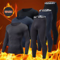 2-piece Autumn And Winter Solid Color Fashionable Casual Base Set Slim Fit Sports Fitness Long Sleeved Pants Warm Underwear Set.