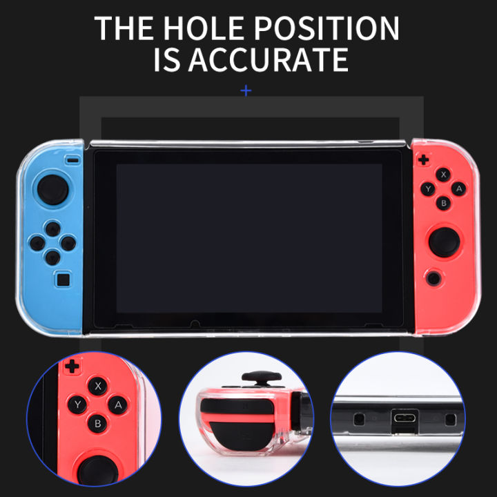 Data%20Frog%20Transparent%20Protective%20Case%20with%20Scratch%20Protection%20for%20Handheld%20Game%20Console%20Clear%20Hard%20Cover%20for%20Switch%20-%20Image%203