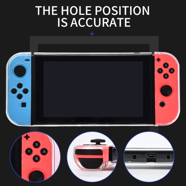 Data%20Frog%20Transparent%20Protective%20Case%20with%20Scratch%20Protection%20for%20Handheld%20Game%20Console%20Clear%20Hard%20Cover%20for%20Switch%20-%20Image%203