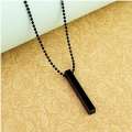 Fashion frill Men's & Girl's Jewellery 3D Cuboid vertical Bar/Stick Stainless steel Black Silver Golden Locket pendants Necklace. 